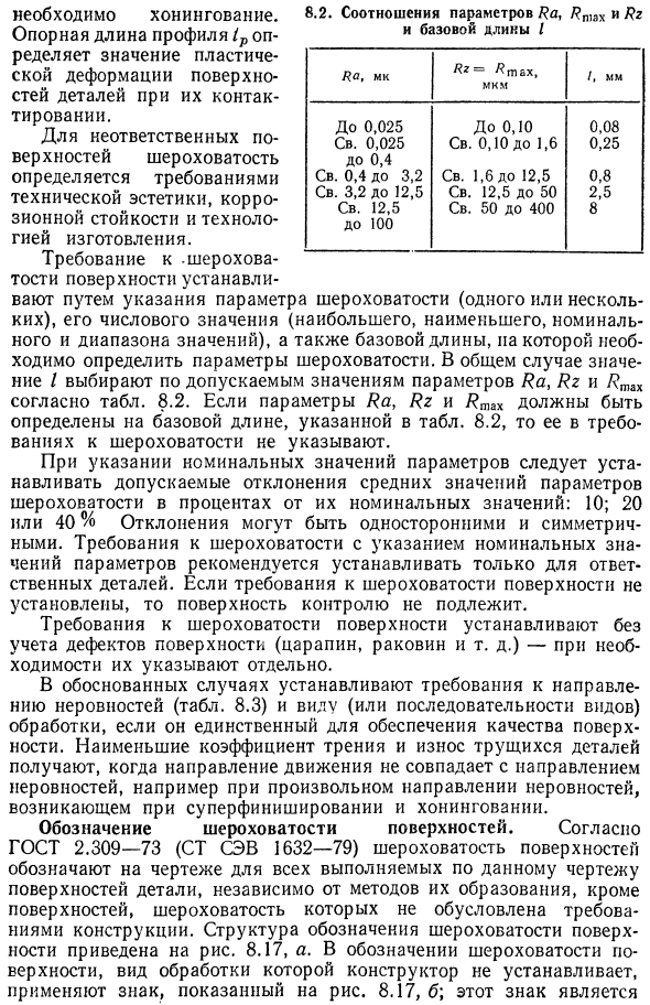 Система нормирования и обозначения шероховатости поверхности