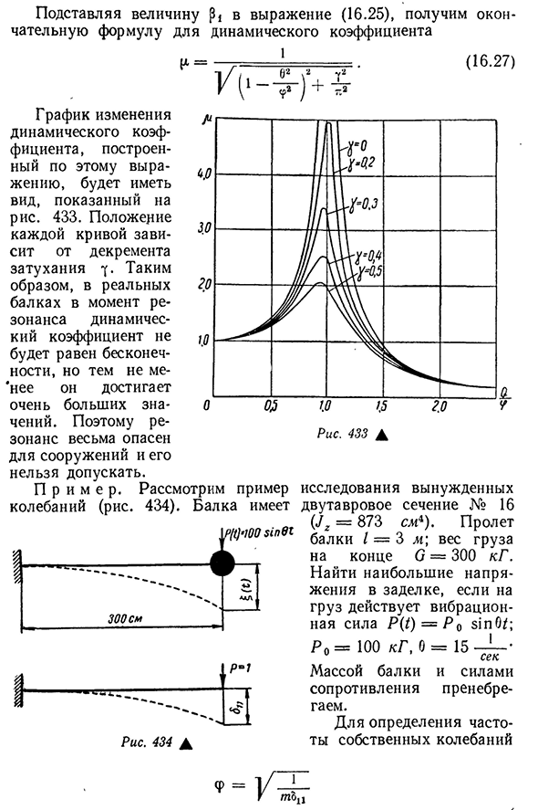 Вынужденные колебания упругой системы