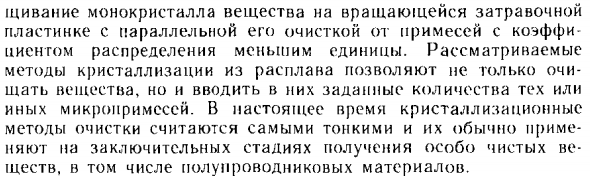 Методы получения материалов высокой чистоты