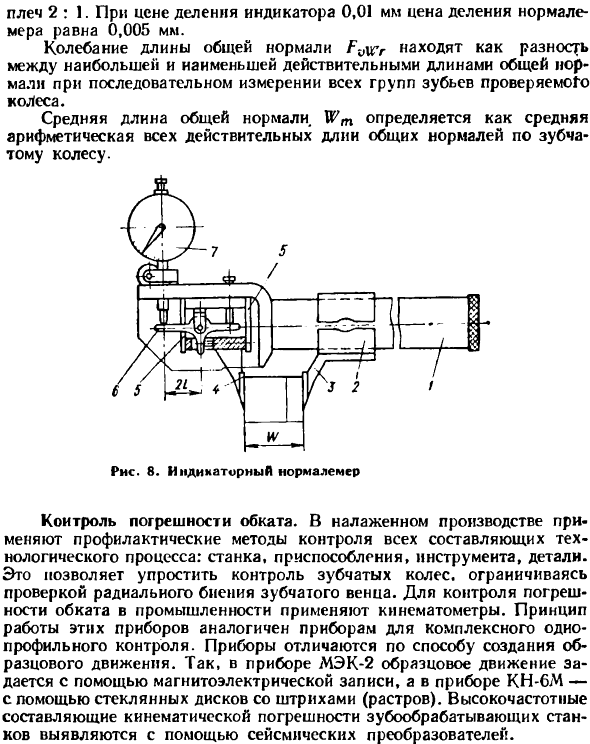 Контроль кинематической точности цилиндрических зубчатых колес и передач