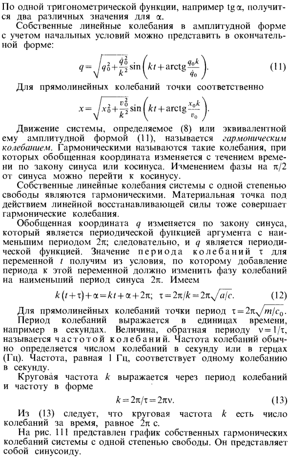 Колебания системы с одной степенью свободы