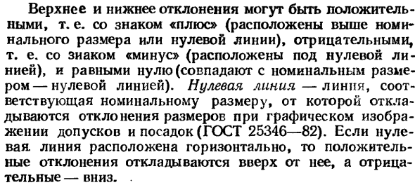 Линейные размеры отклонения