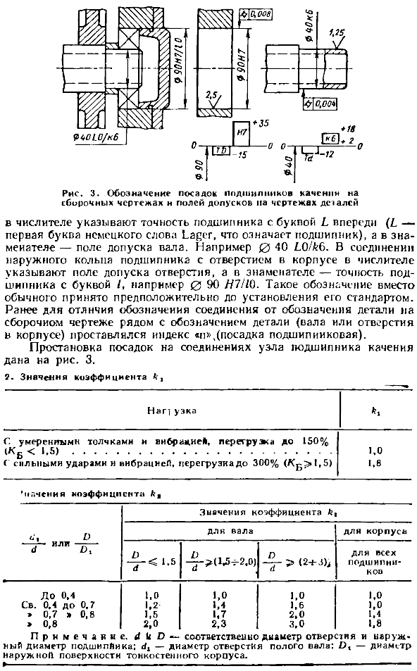 Допуски и посадки подшипников качения