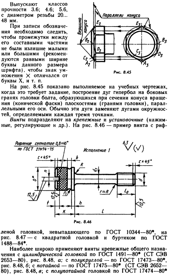 Стандартные крепежные детали с резьбой