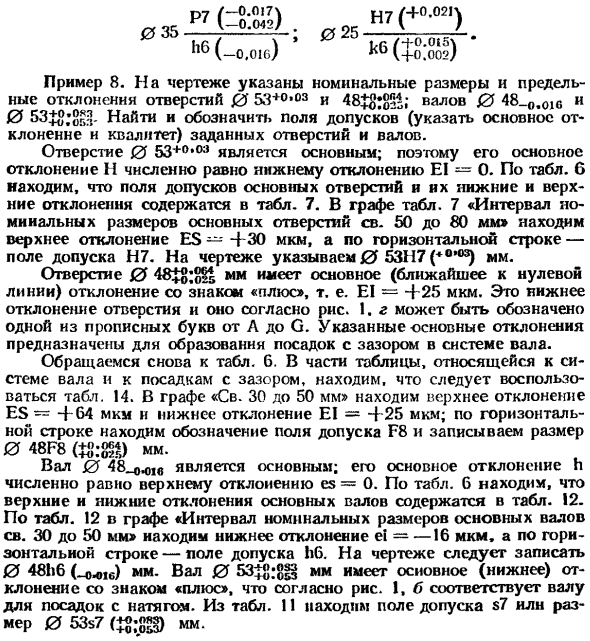 Основные отклонения. Образование полей допусков