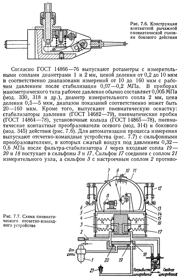 Приборы с пневмоэлектроконтактными преобразователями