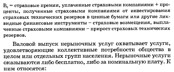 Показатели валового выпуска товаров и услуг