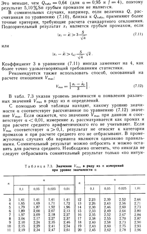 Обнаружение промахов