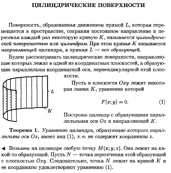 Цилиндрические поверхности