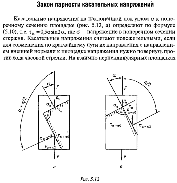 Закон парности касательных напряжений