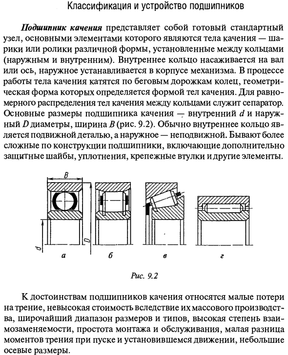 Классификация и устройство подшипников