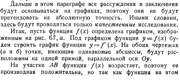 Связь между графиком функции и графиком ее производной