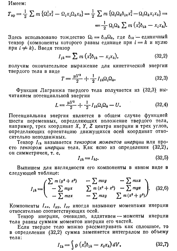 Тензор инерции в физике