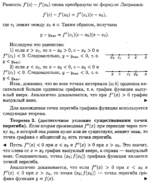 Выпуклость графика функции, точки перегиба