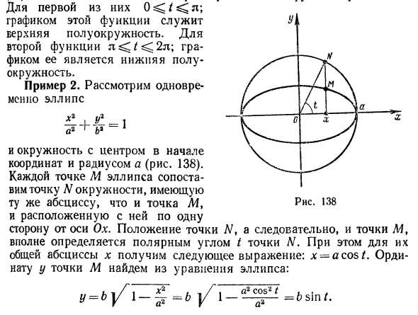 Функции, заданные параметрически, и их дифференцирование