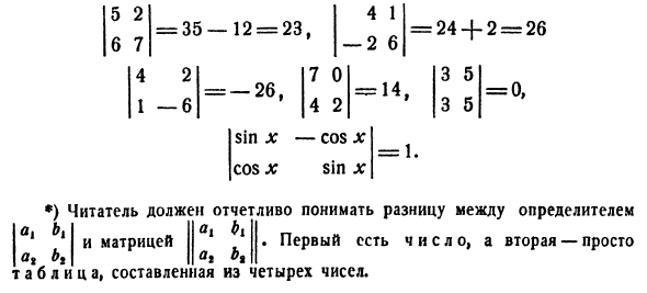 Определители 2-го порядка