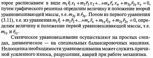 Уравновешивание вращающихся звеньев