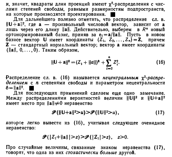 Распределение проекций стандартного нормального вектора