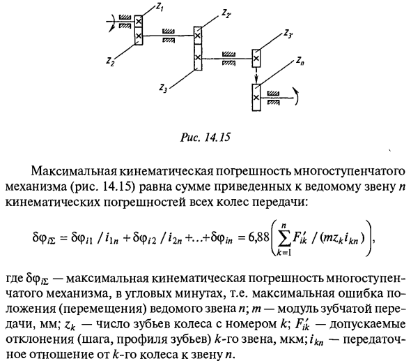 Кинематическая погрешность многоступенчатой передачи