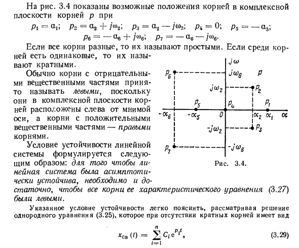 Условия устойчивости линейных систем автоматического управления