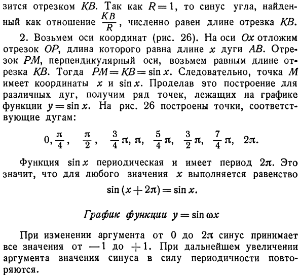 Тригонометрические функции. Радианная мера угла