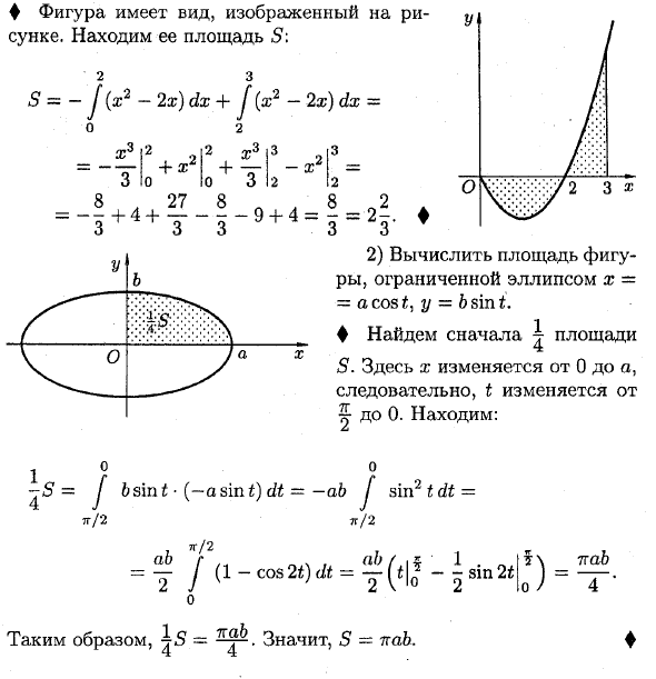 Вычисление площадей плоских фигур