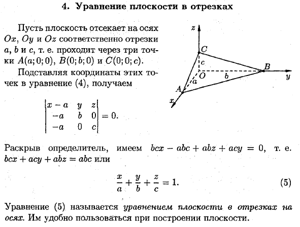 Различные виды уравнений плоскости в пространстве