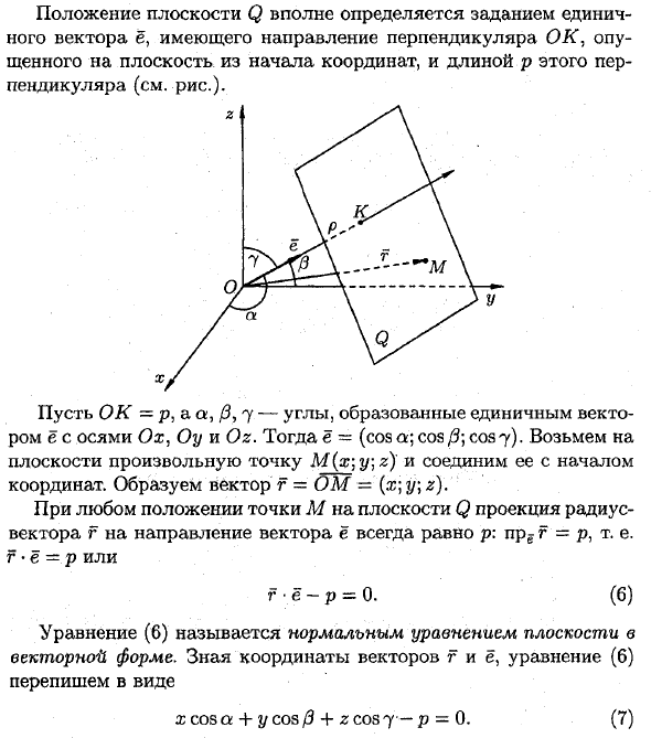Различные виды уравнений плоскости в пространстве