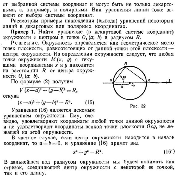 Уравнение линии