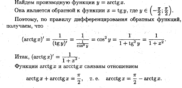 Производные основных элементарных функций