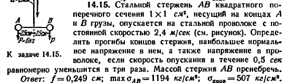 Задача 14.15. Стальной стержень АВ квадратного
