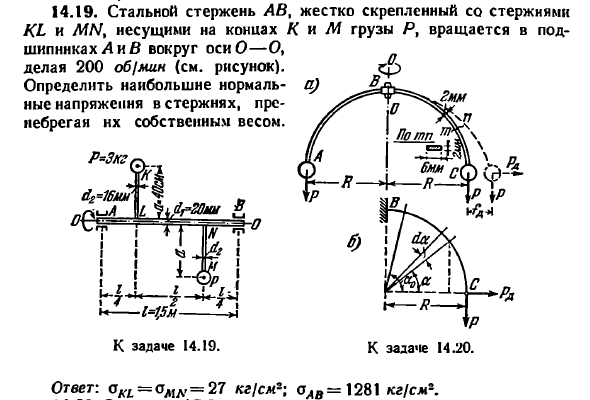 Задача 14.19. Стальной стержень АВ жестко скрепленный
