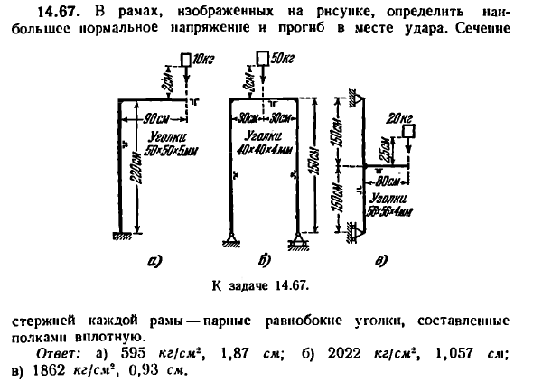 Задача 14.67. В рамах, изображенных на рисунке
