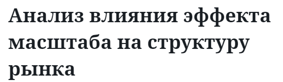 Анализ влияния эффекта масштаба на структуру рынка