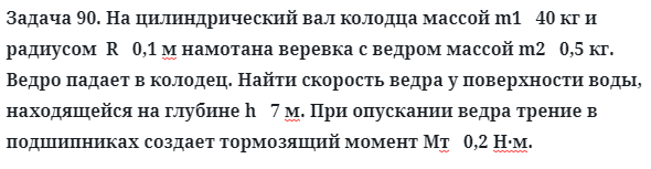 Задача 90. На цилиндрический вал колодца массой m1   40 кг
