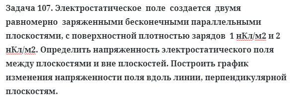 Задача 107. Электростатическое  поле  создается  двумя  равномерно
