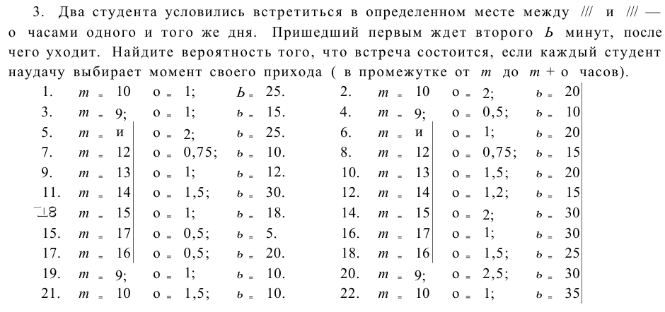 Задача 3  Два студента условились встретиться в определенном