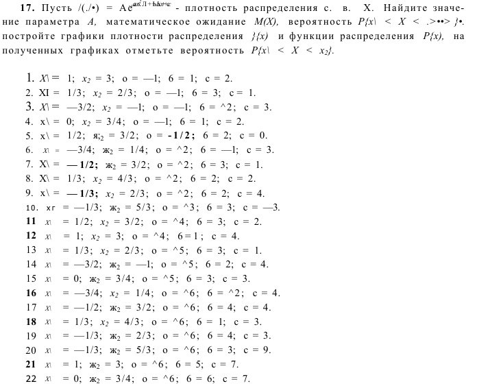 Задача 22 Плотность распределения Найдите значение параметра 
