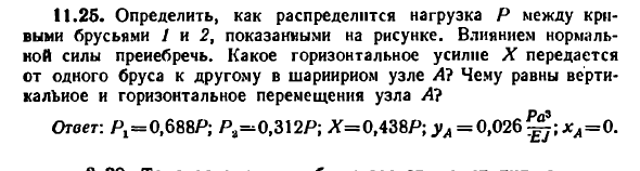 Задача 11.25. Определить, как распределится нагрузка
