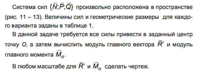 Задача 86 Система сил произвольно расположена в пространстве величины сил