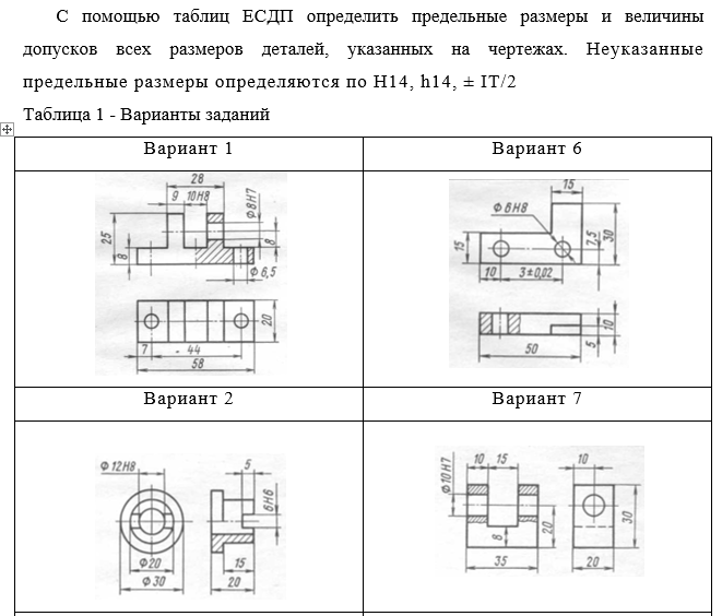 Задача 38 С помощью таблиц ЕСДП определить предельные размеры и величины допусков