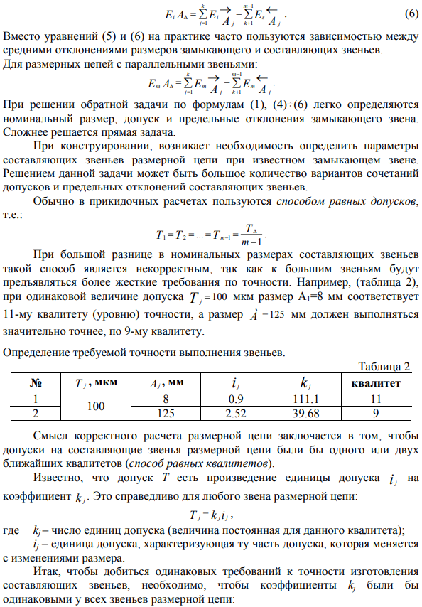 Расчет плоских размерных цепей 