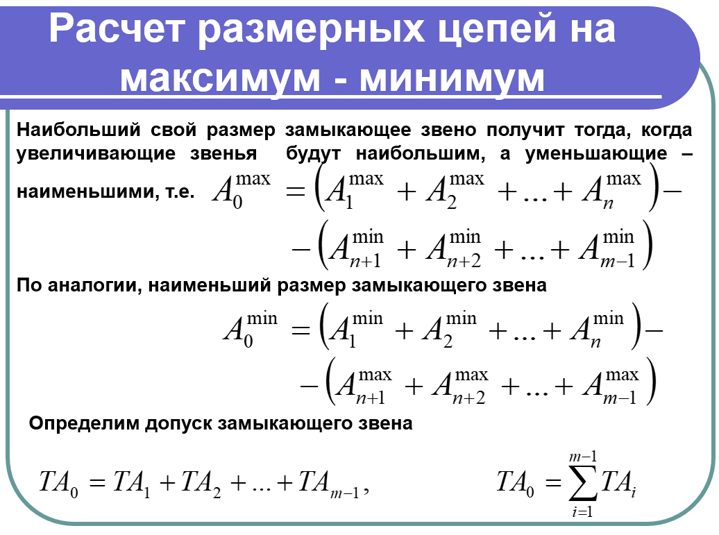 Расчет размерных цепей