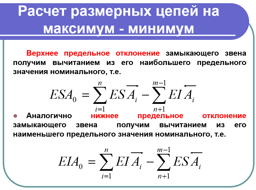 Расчет размерных цепей
