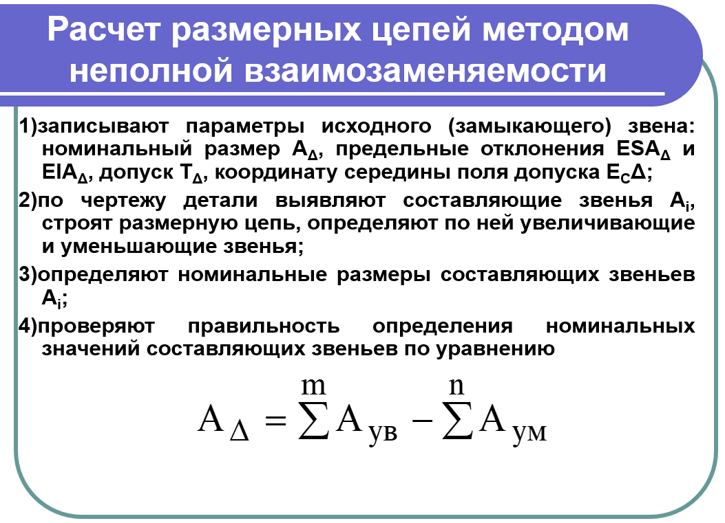 Расчет размерных цепей
