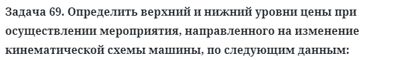 Задача 69. Определить верхний и нижний уровни цены при 
