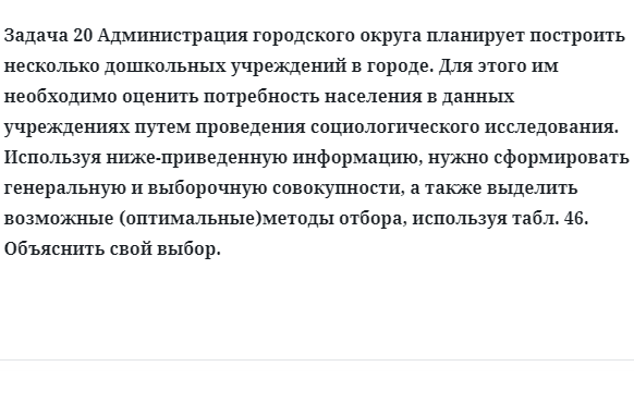 Задача 20 Администрация городского округа планирует построить несколько