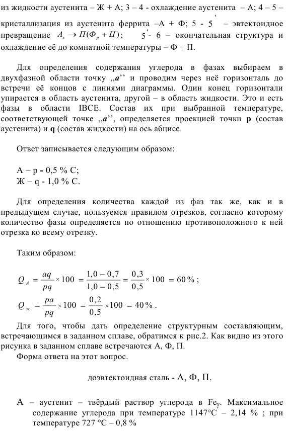 Диаграмма состояний   Fe  Fe3C