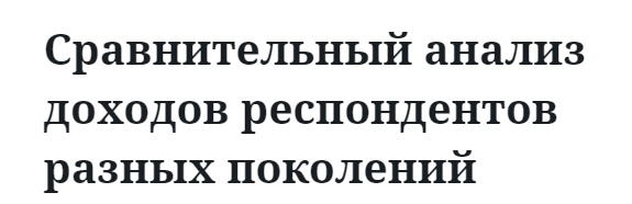 Сравнительный анализ доходов респондентов разных поколений