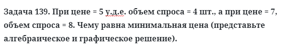 Задача 139. При цене = 5 у.д.е. объем спроса = 4 шт., а при цене = 7
